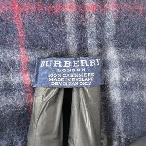 Burberry Unisex Cashmere Check Scarf Blue – Pre-Owned – Warm Designer Style - Picture 3 of 8